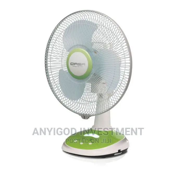 Qasa 12" Rechargeable Table Top Fan With LED Light