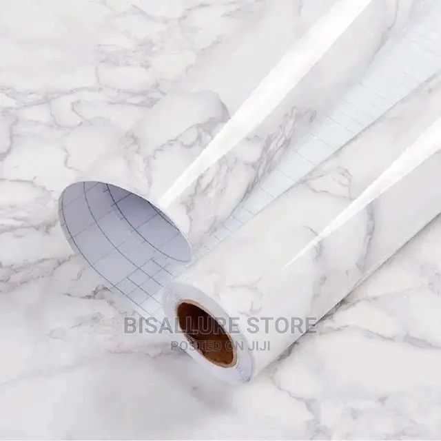 White and Grey Marble Wallpaper Sticker -AO2
