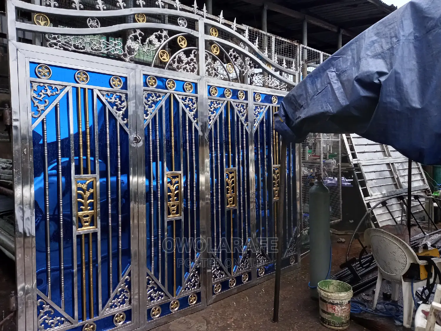 Stainless Steel Blue Swing Gate