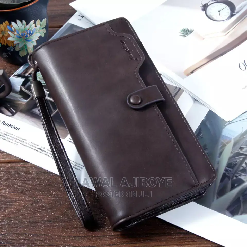 Men's Wallet Leather Genuine Men's Long Bag Two Compartments