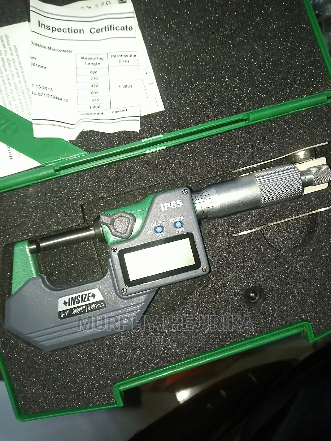 Digital Micrometer, Range 175 to 200 Mm, 7 in to 8 In