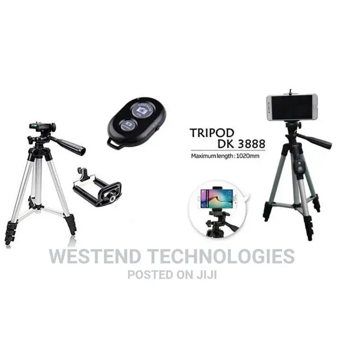 Smart Phone and Camera Tripod Stand With Bluetooth Remote