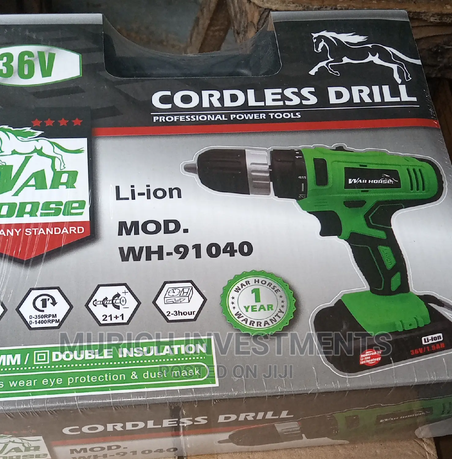 War Horse Cordless Drill Screw Machine 36volt