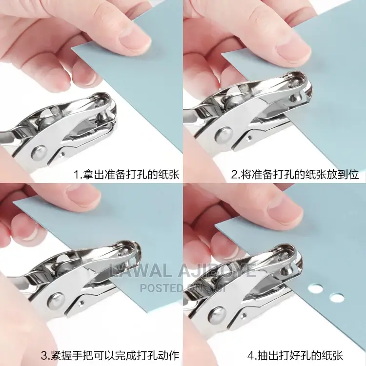 1 Pcs Metal Hand Paper Punch Craft Sheet Single Hole Puncher
