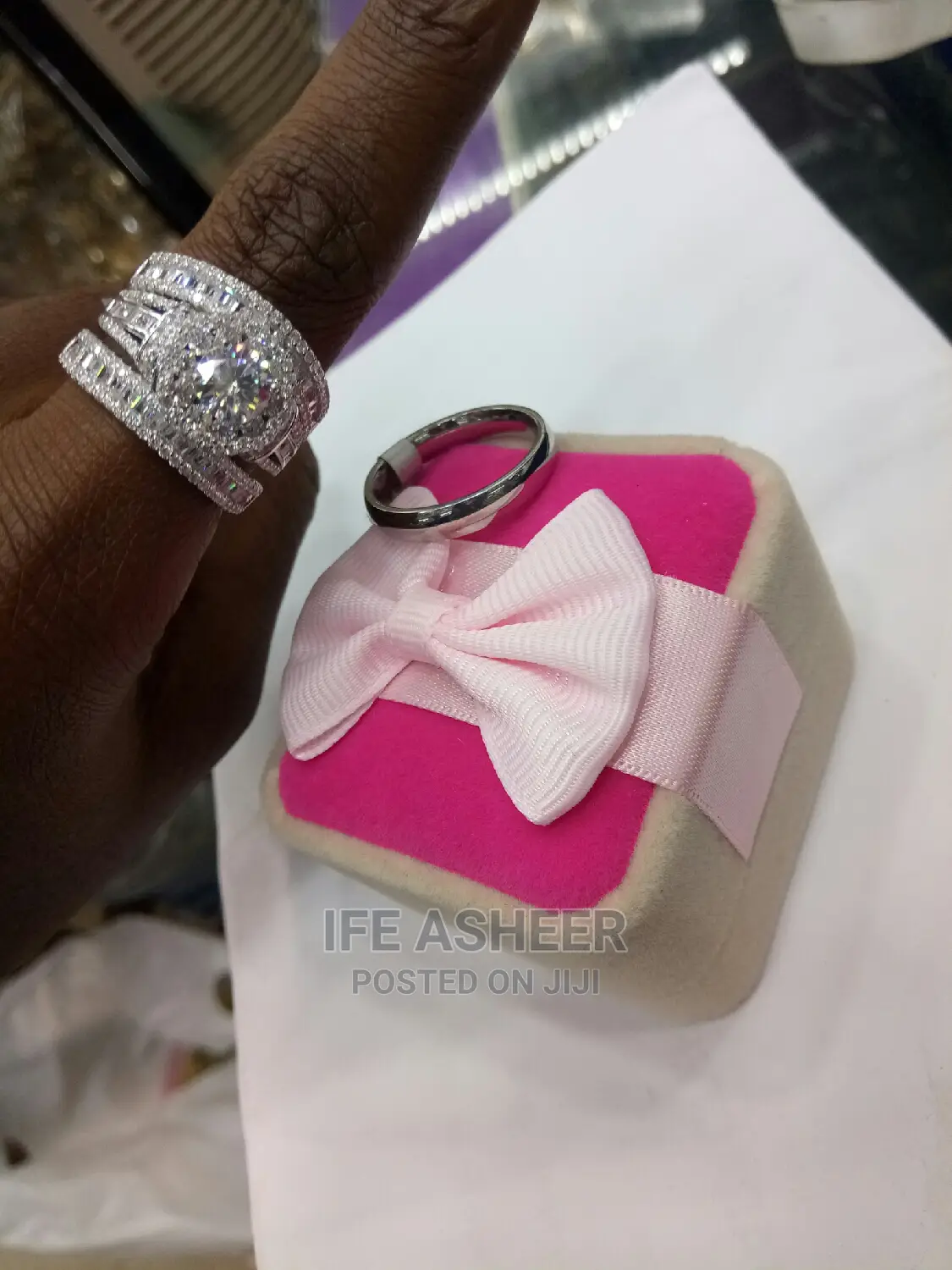 Dubai 925 Sterling Silver Set of Coupleswedding Ring 020