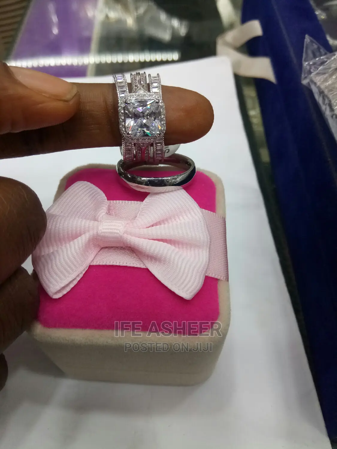 Dubai 925 Sterling Silver Couple's Set of Wedding Ring 022