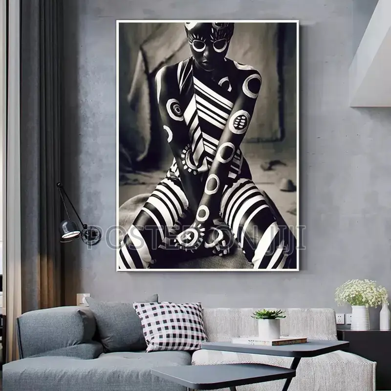 Black And White Pattern African Woman