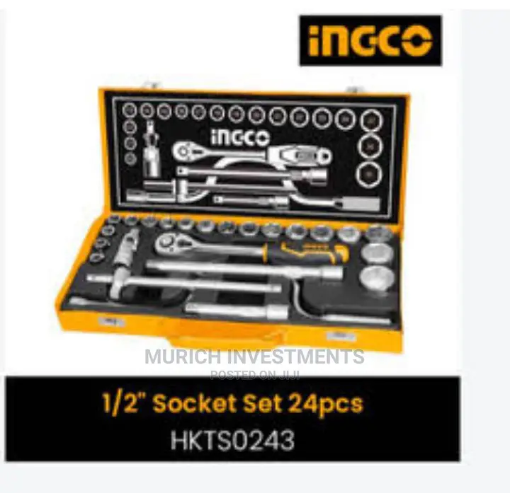 Ingco Socket Wrench Set 10-32mm 6 Points 1/2 Drive 24pcs