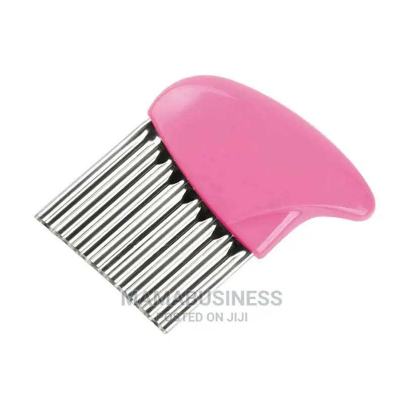 Stainless Steel Crinkle Wavy Cutter - Pink