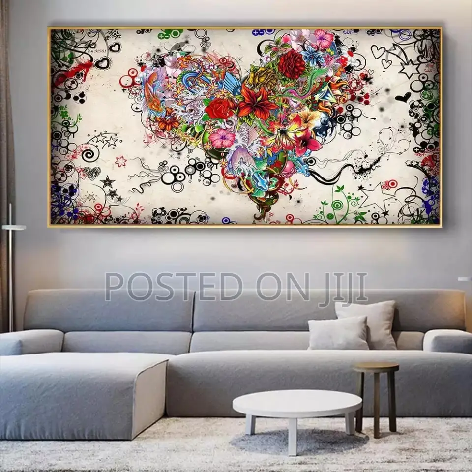 Abstract Colorful Heart Wall Decor