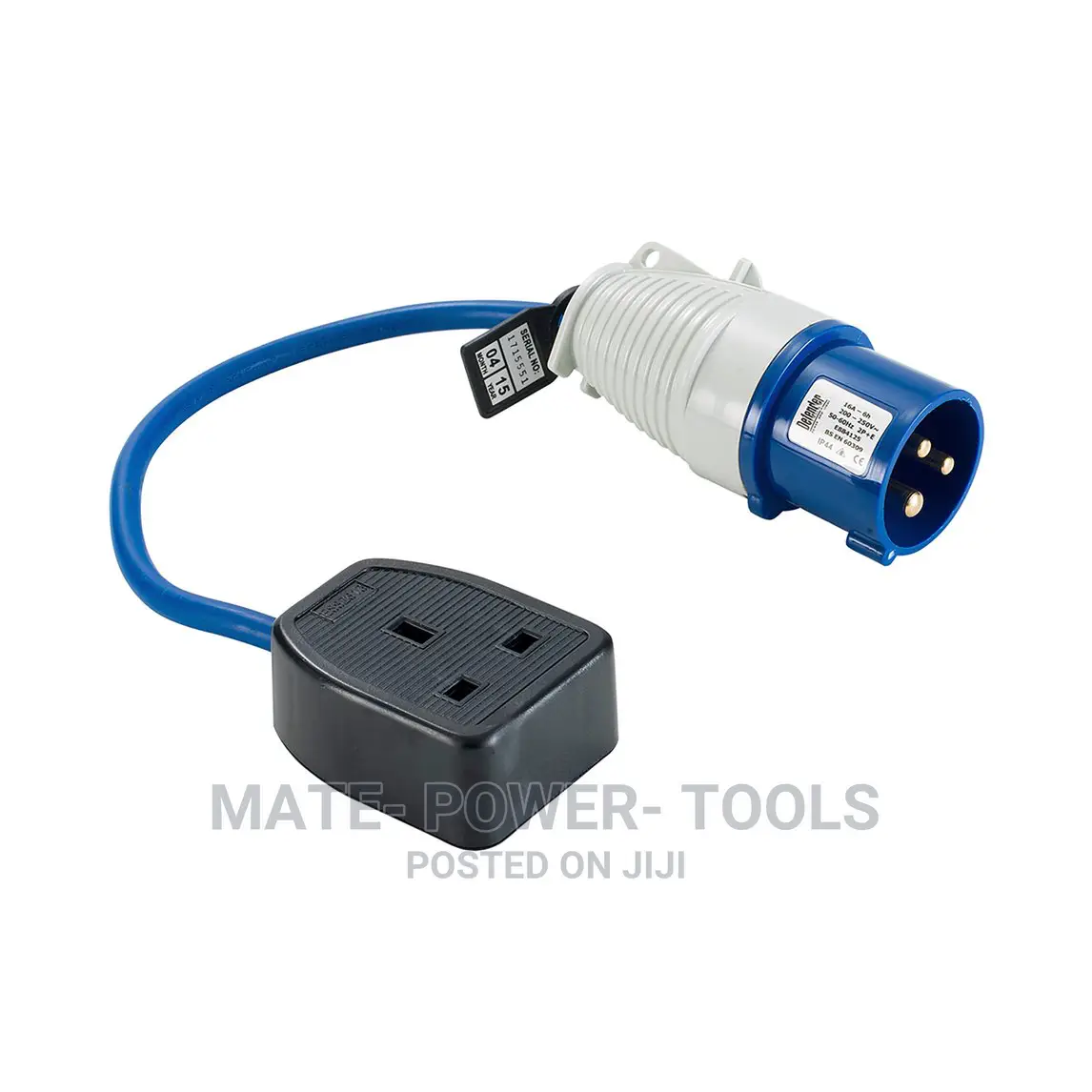 Pro-Elec 1-Gang UK Mains Socket to 16A Industrial Plug