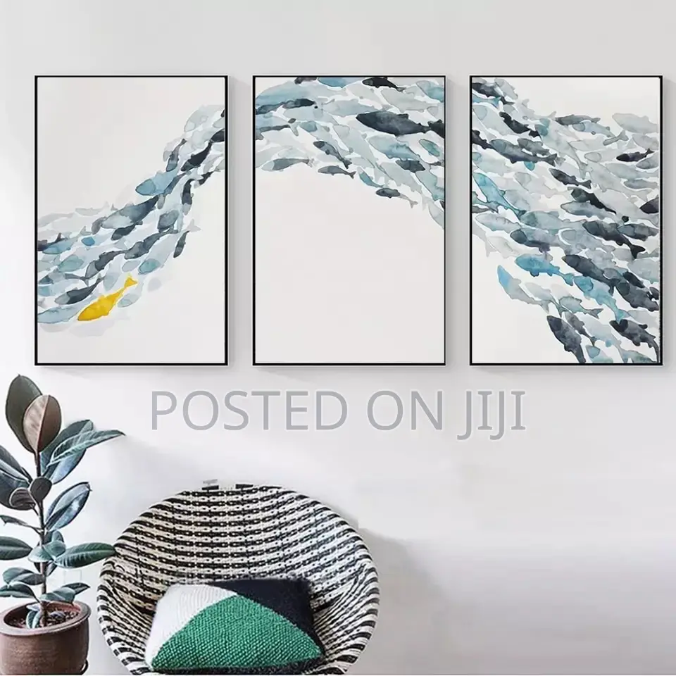 Abstract Fish Group Wall Art