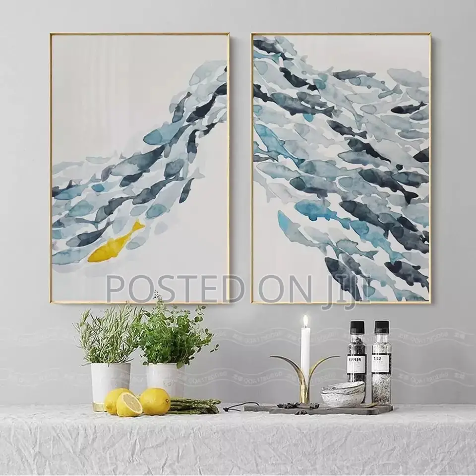 Abstract Fish Group Wall Art