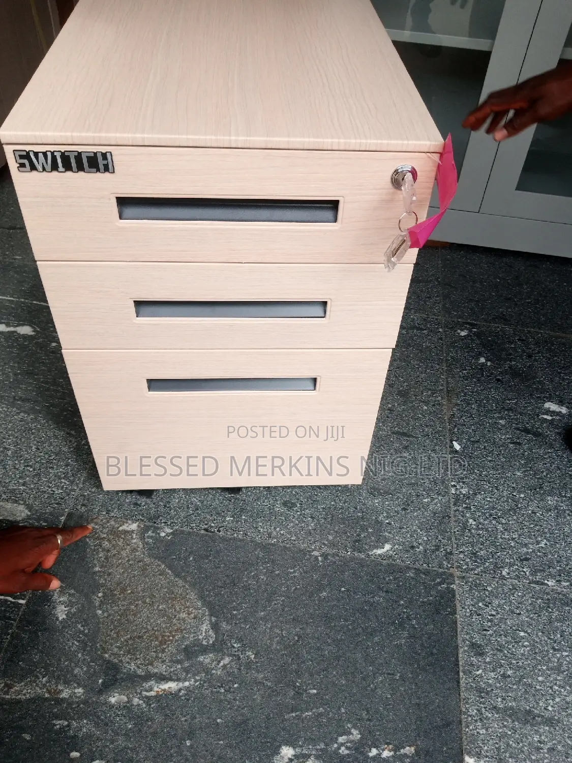 Metal Mobile Drawers 3 Drawers With Key