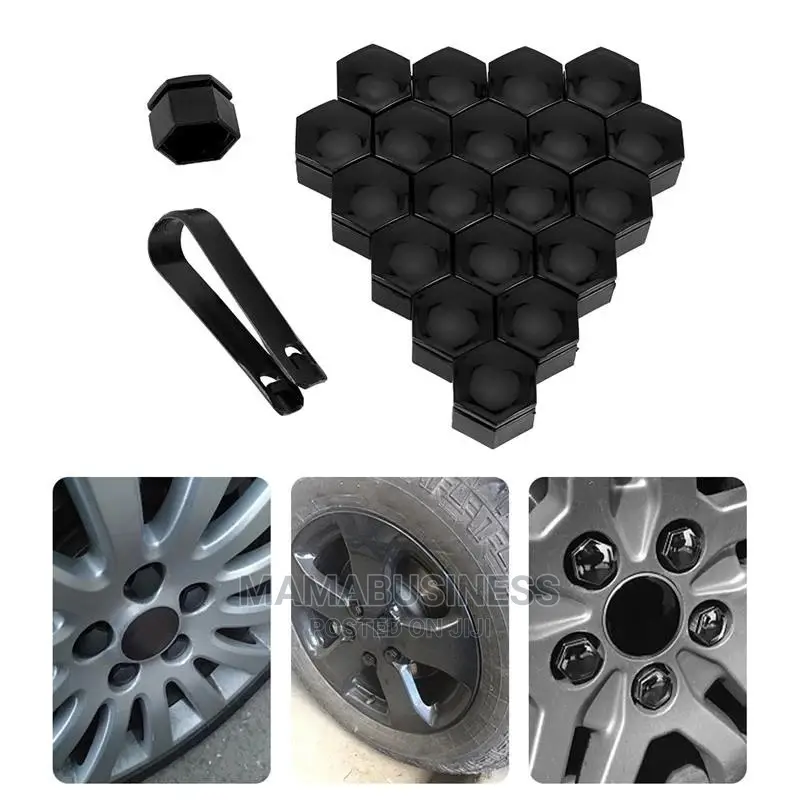 20pcs Silica Gel Car Wheel Nut Protection Cover - Black