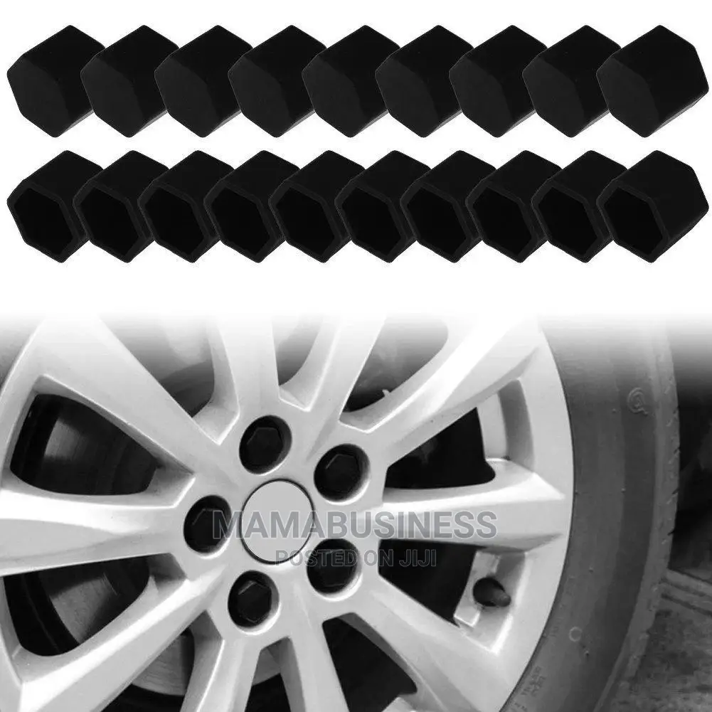 20pcs Silica Gel Car Wheel Nut Protection Cover - Black