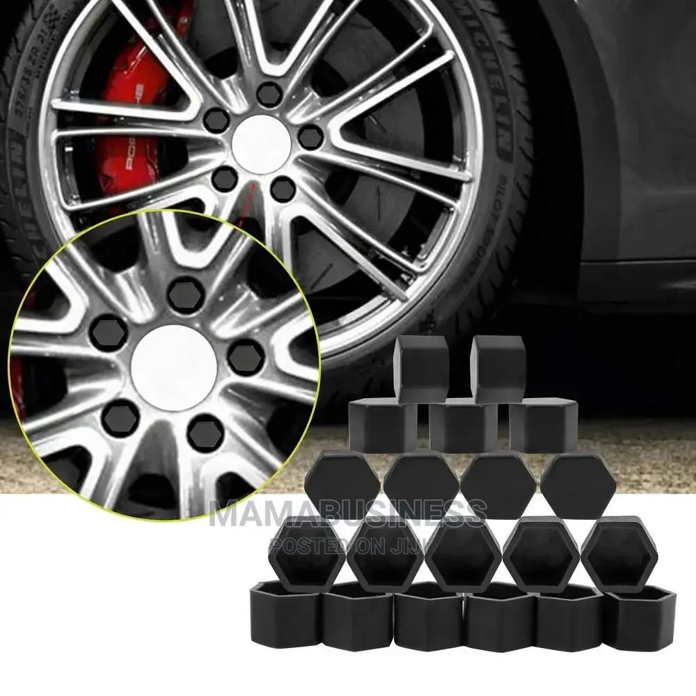 20pcs Silica Gel Car Wheel Nut Protection Cover - Black