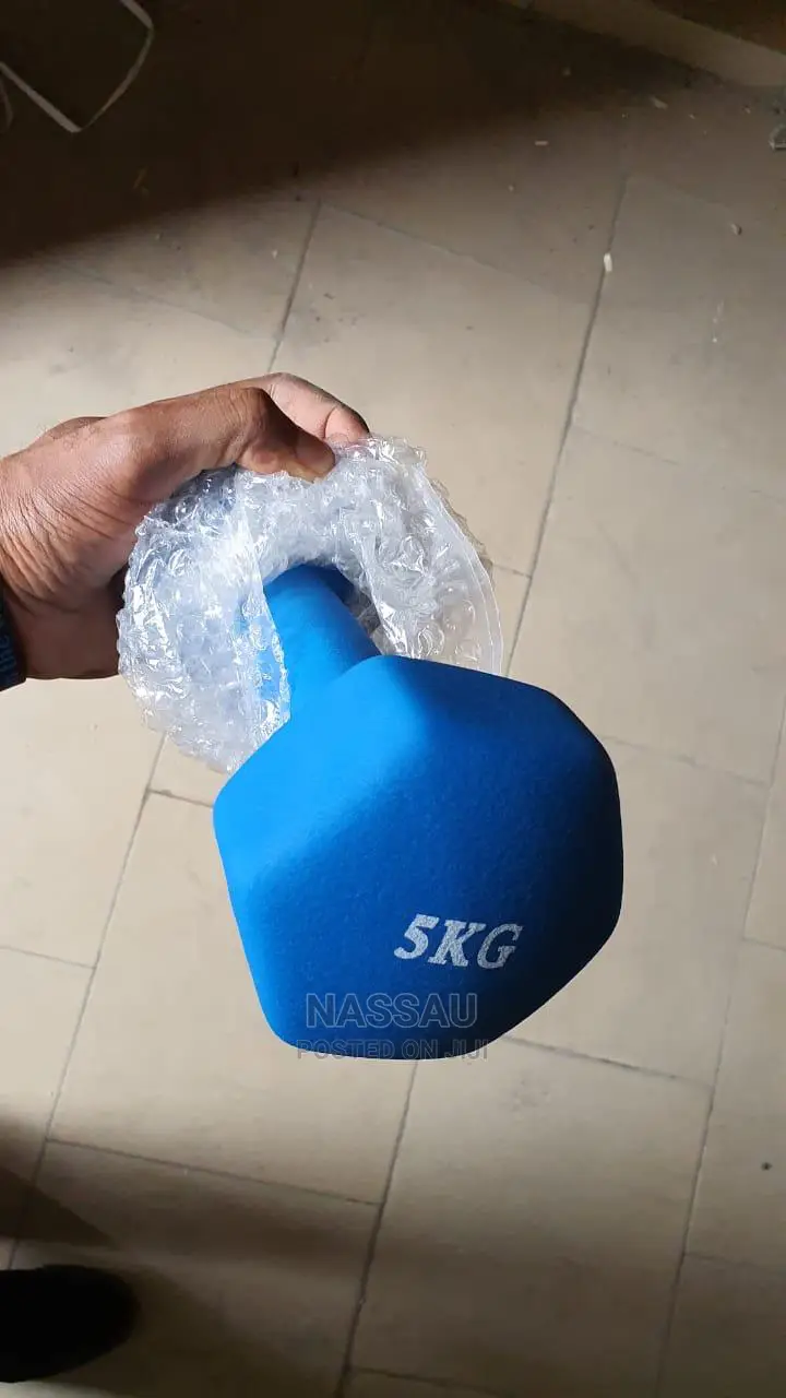 Pair of 5kg Aerobic Rubber Dumbbell