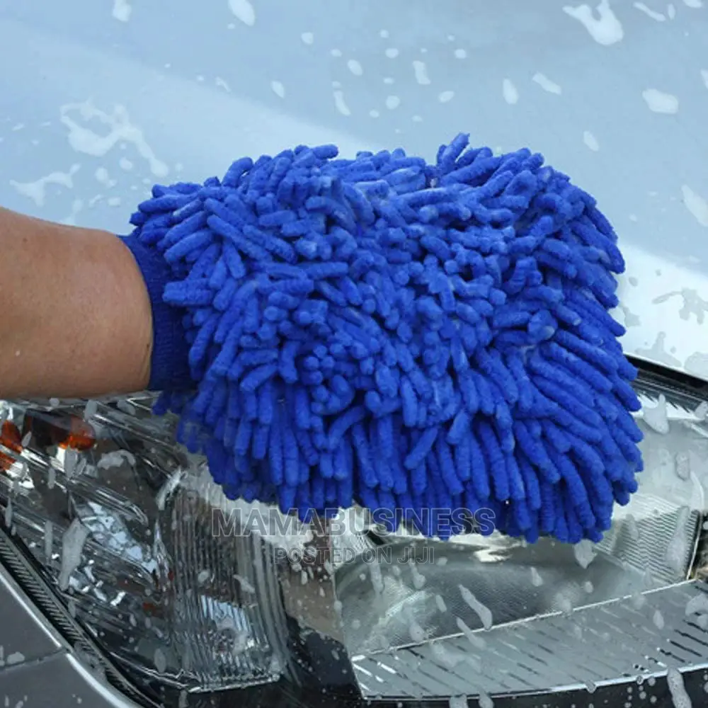 1pc Microfibre Hand Glove Car Sponge - Blue