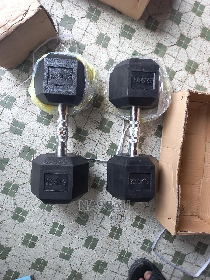 Pair of 22.5kg Hex Commercial Dumbbell