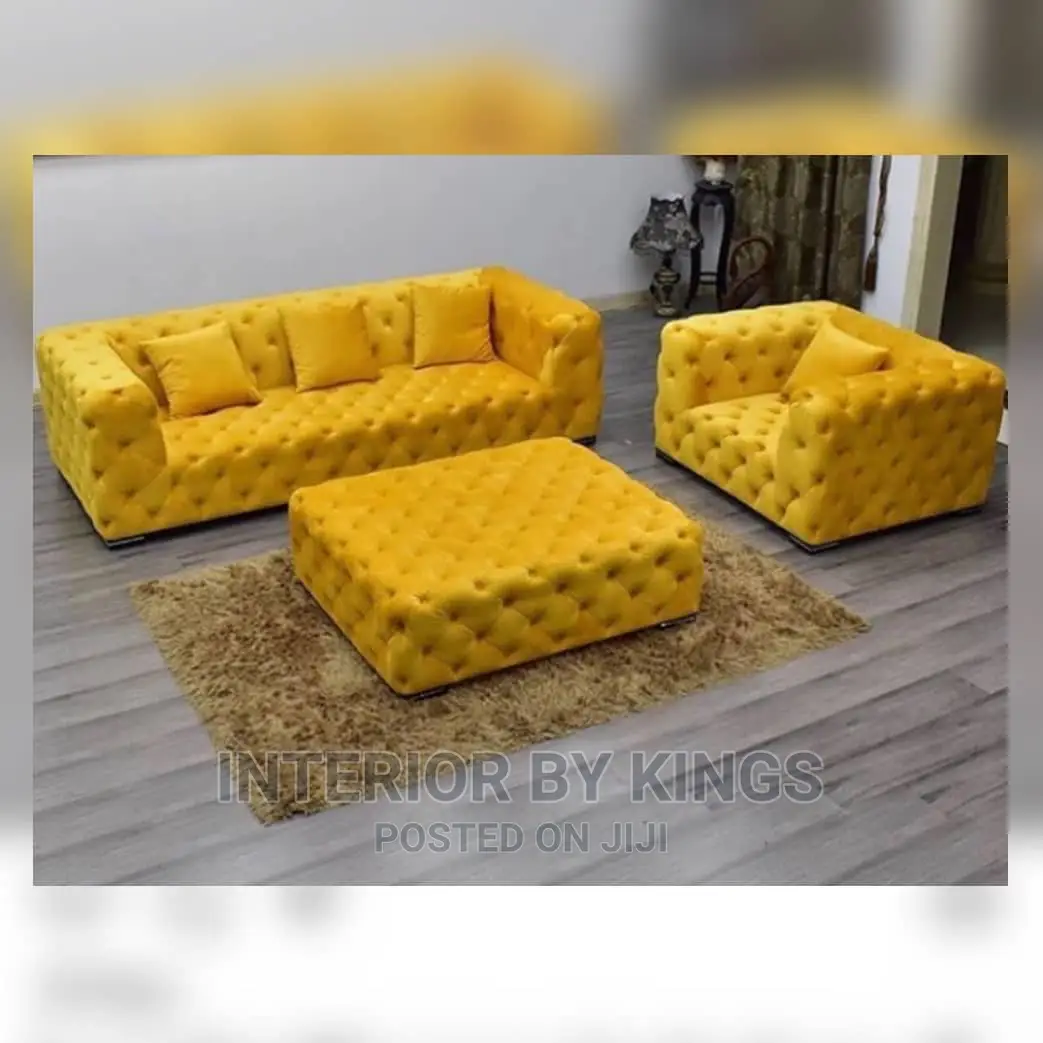 4seater Chesterfield Sofa With Ottoman Tufted to Perfection