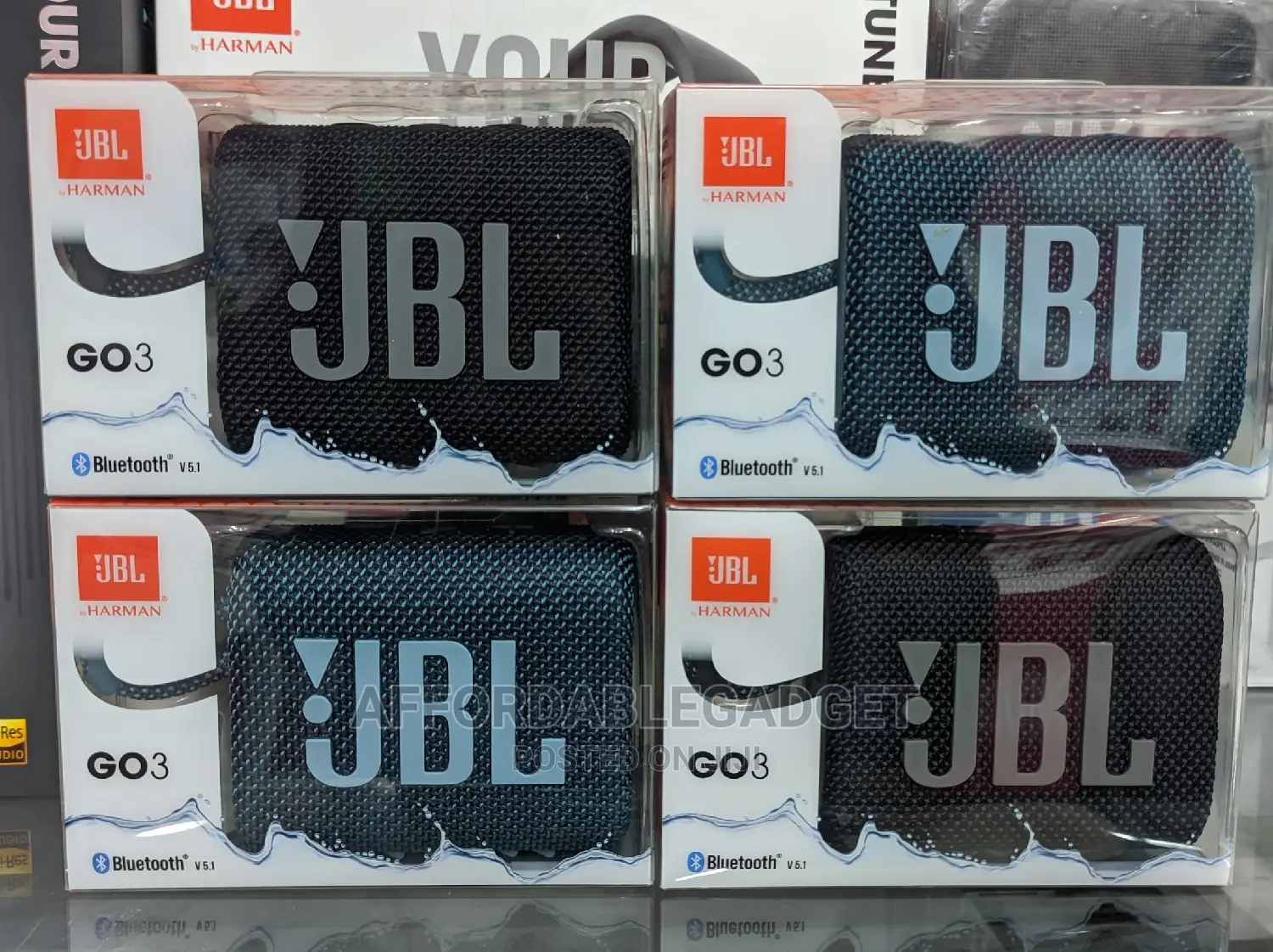 JBL Go 3 Portable Bluetooth Waterproof Speaker.