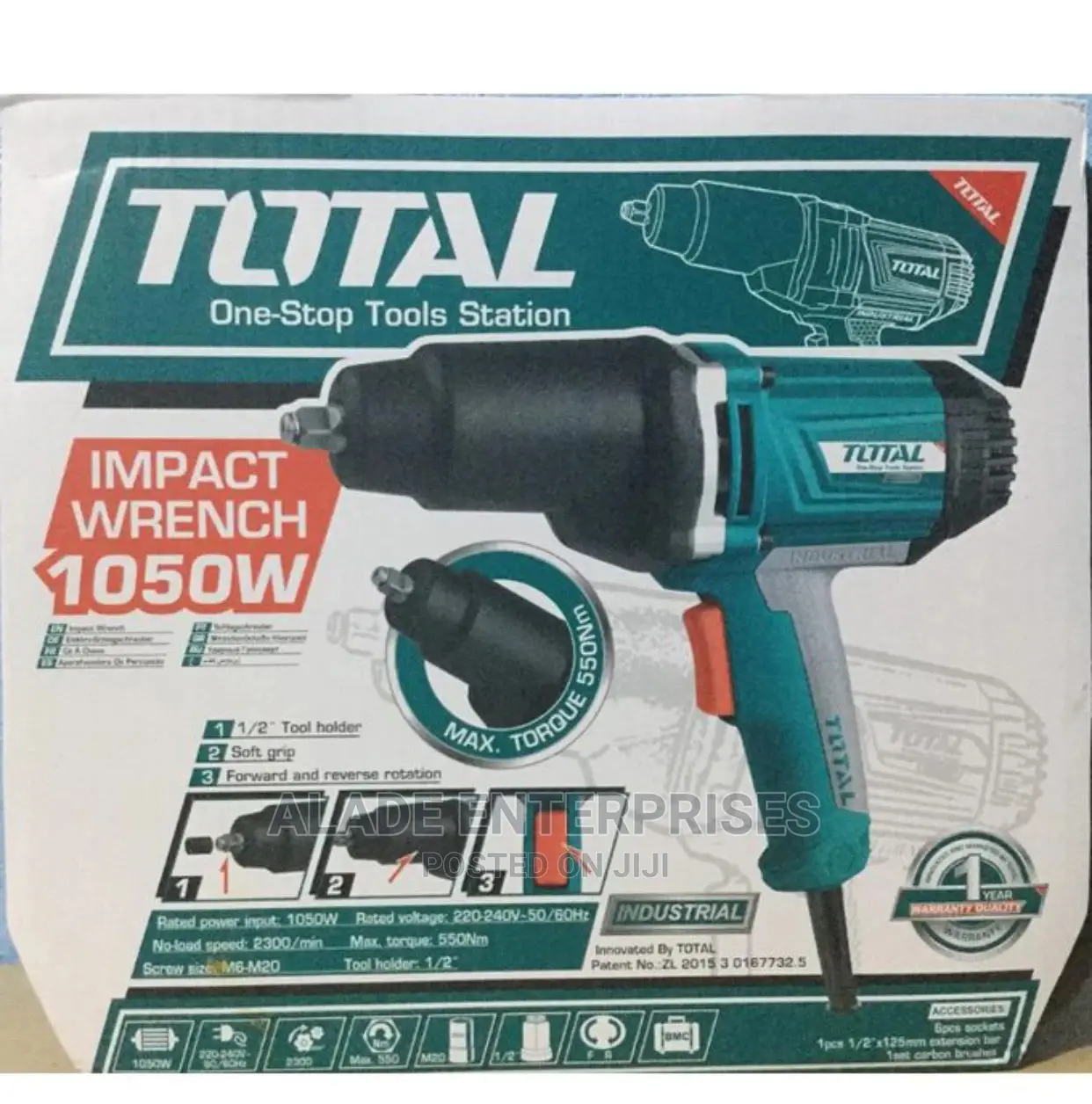 Total Electric Wrench 1/2 1050W