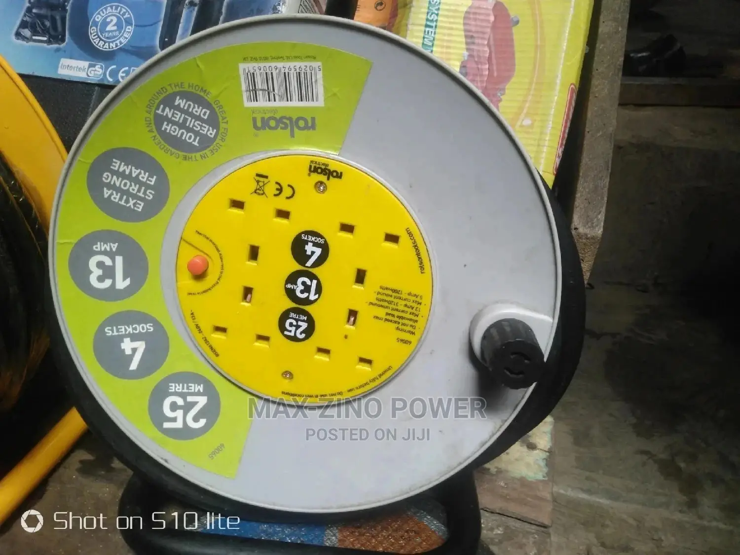 Industrial Extension Reel 25m-13amp 4sockets
