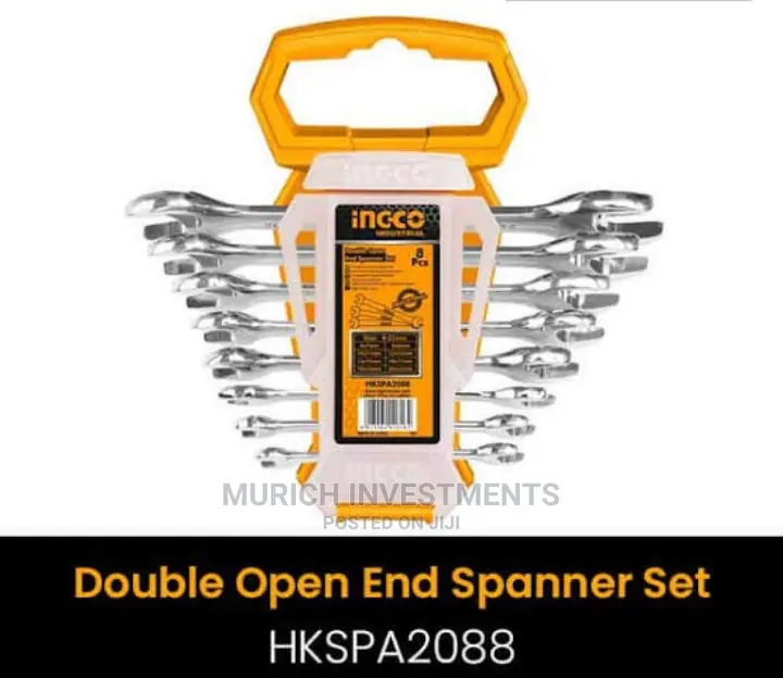 Ingco HKSPA2088 8pcs Double Open End Spanner Set 6-22mm