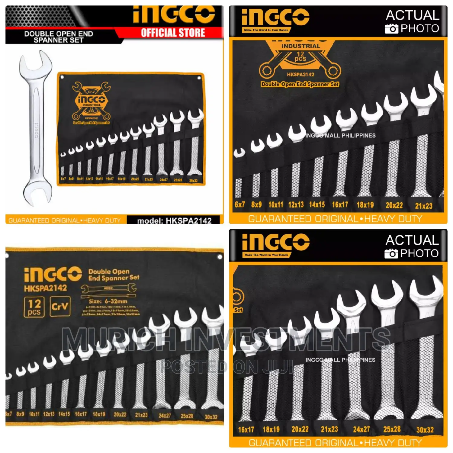 Double Open and Spanner Set 6-32mm Ingco