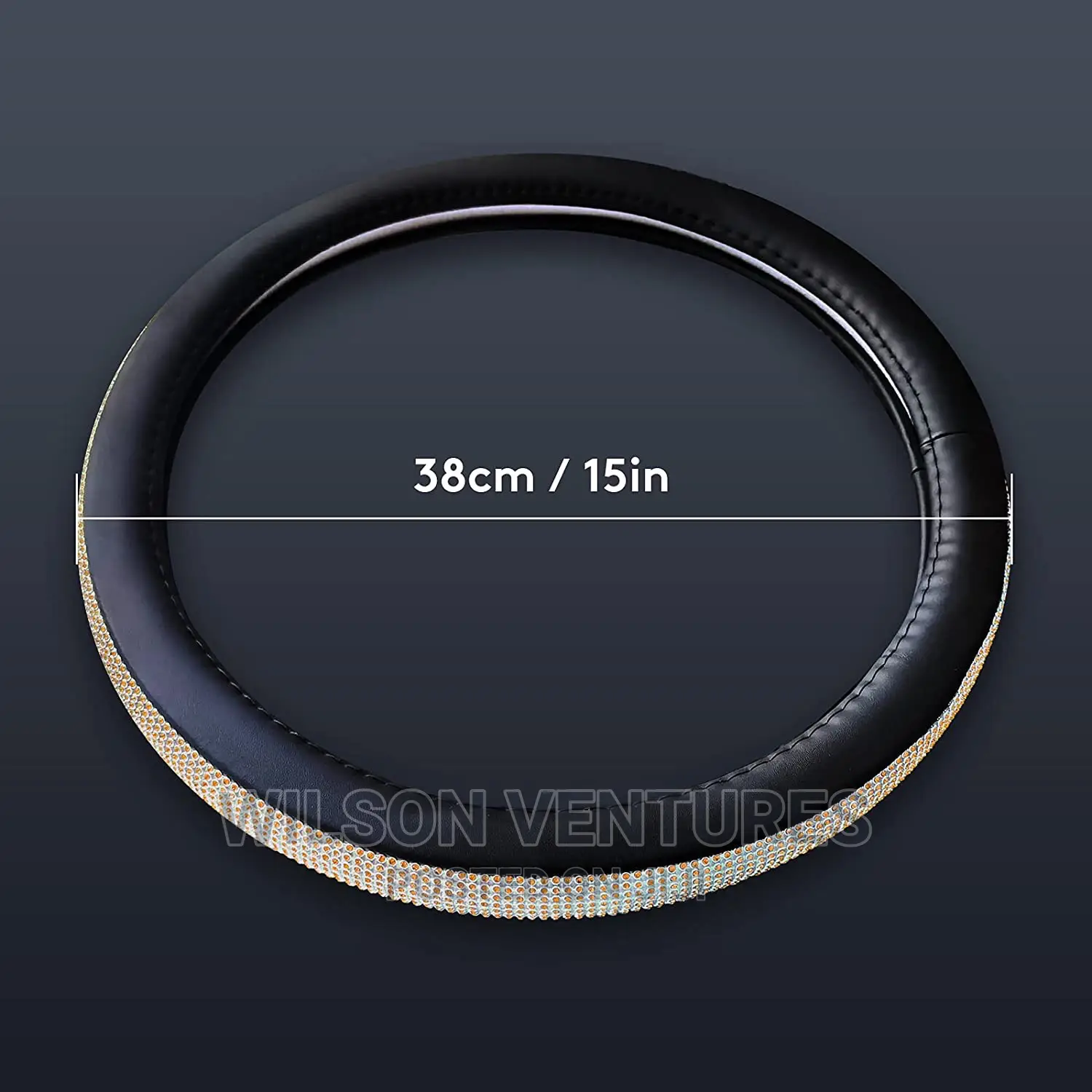 Gold Color Stones Steering Cover