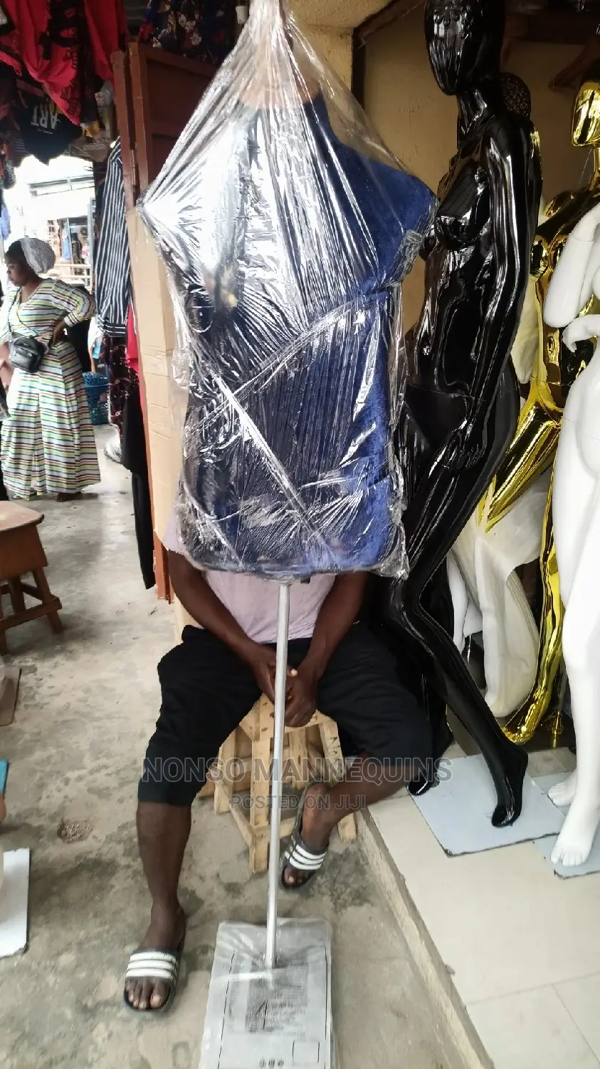 Half Body Black Male Dressform Stand