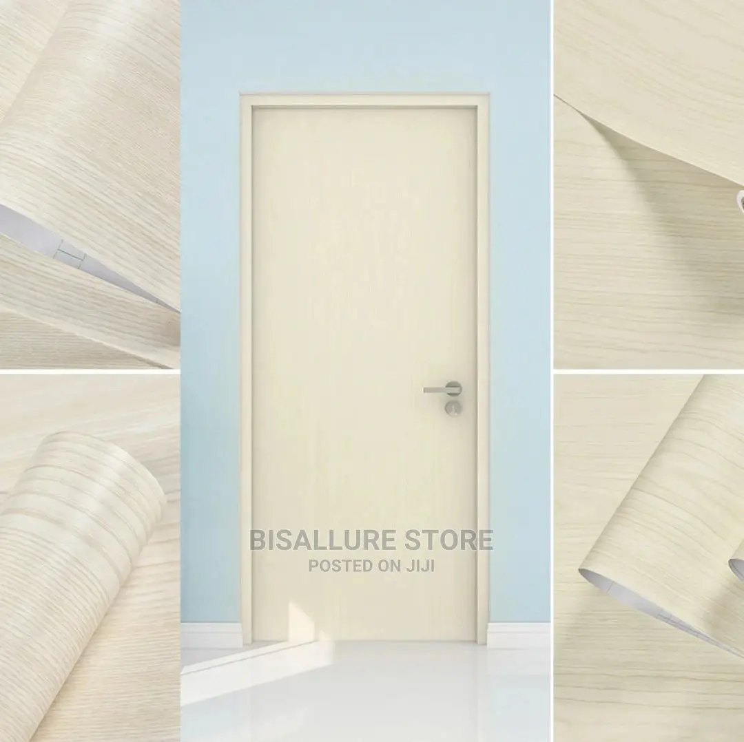 White Wood Adhesive Wallpaper Sticker Roll