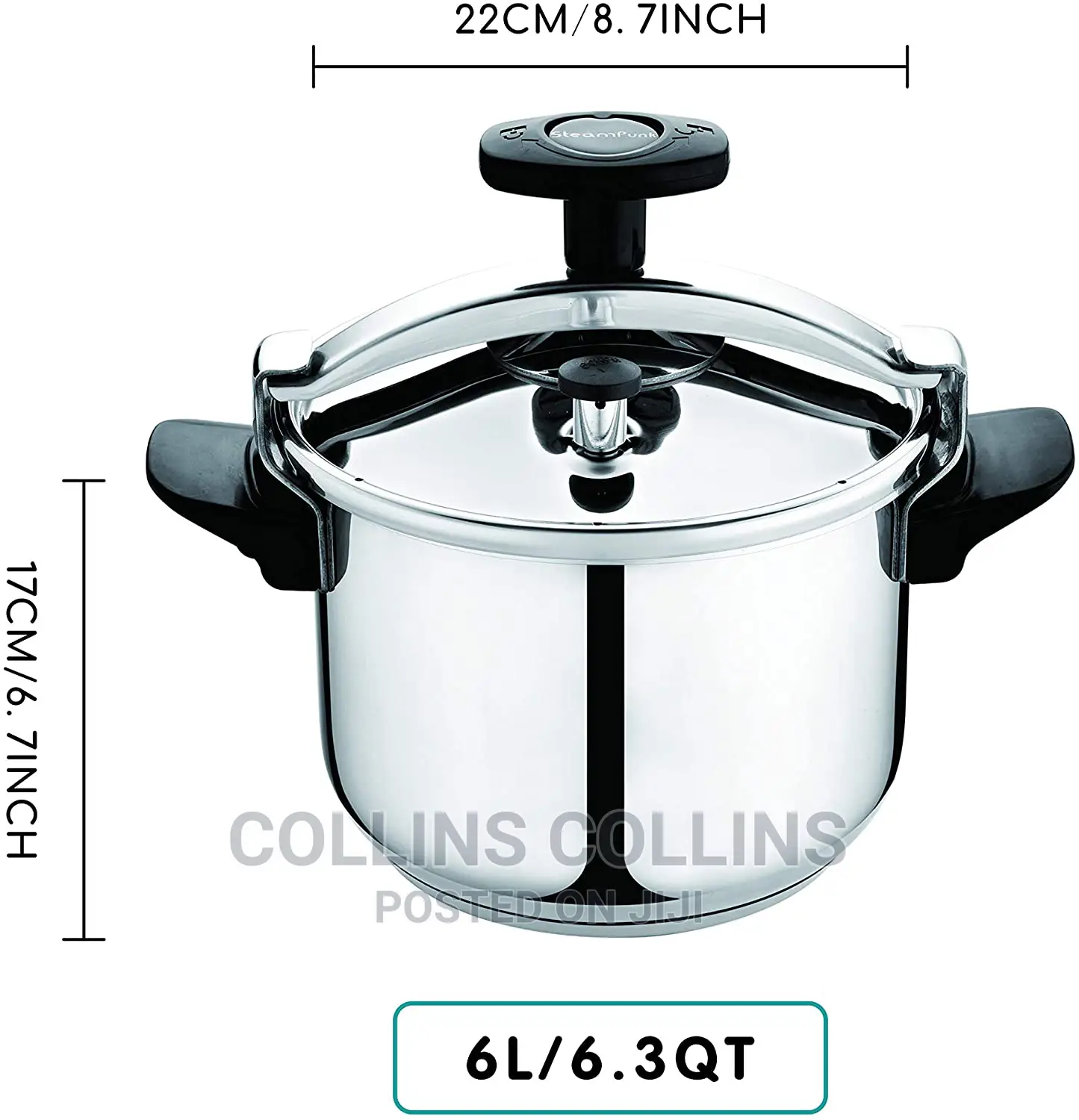 Steampunk 7l Stainless Steel Pressure Pot Cooker