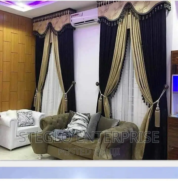 Exclusive Champagne 3D Turkish Curtains