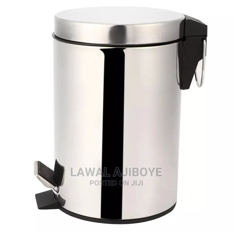 12l Stainless Steel Step Pedal Trash Can Household Rubbish