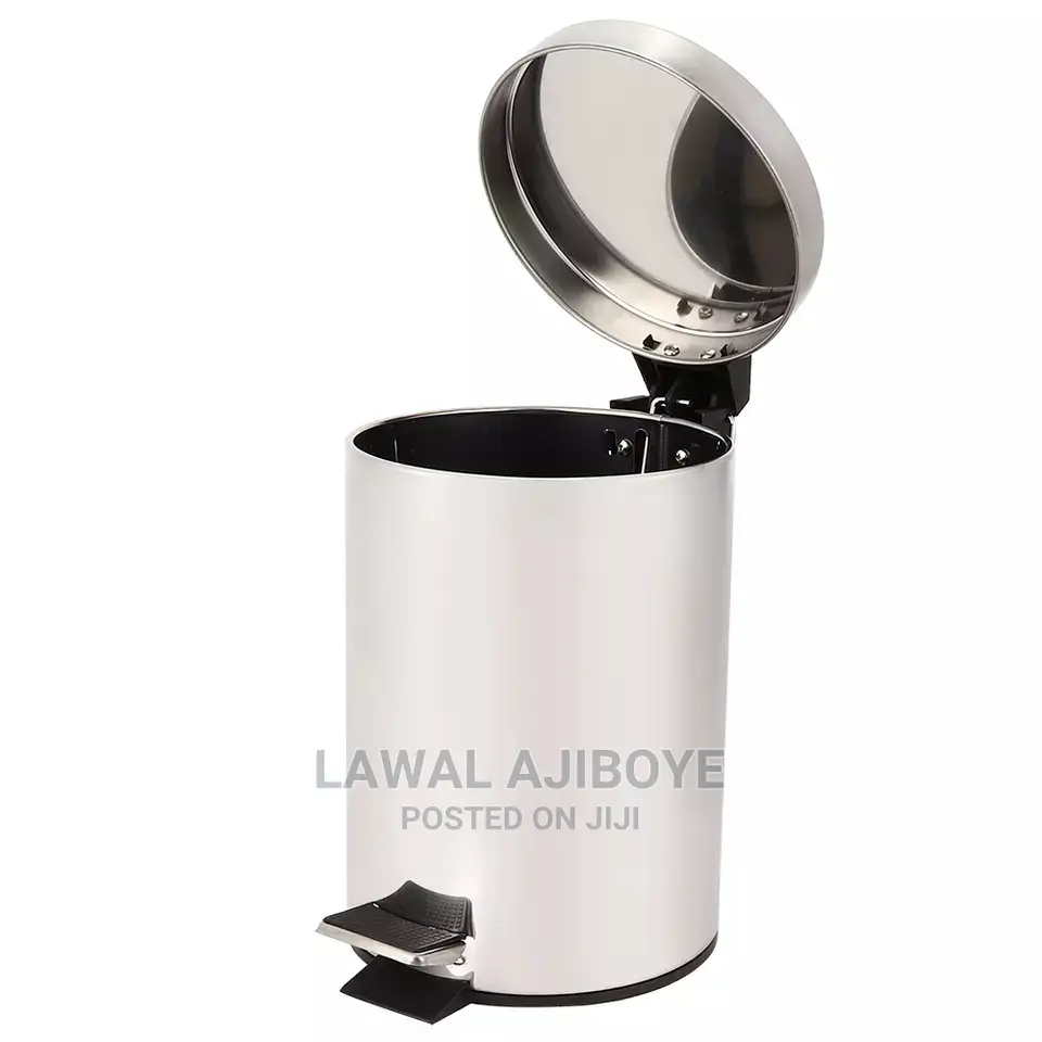 12l Stainless Steel Step Pedal Trash Can Household Rubbish