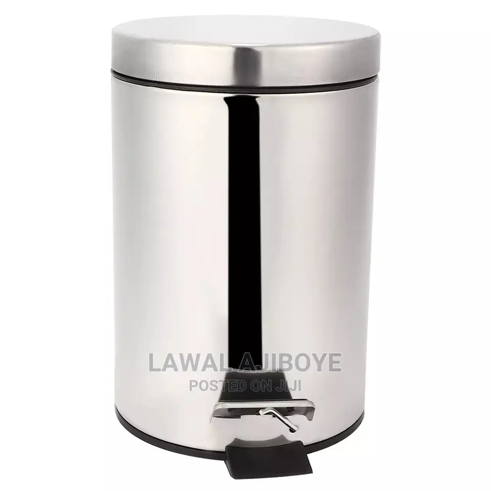 12l Stainless Steel Step Pedal Trash Can Household Rubbish