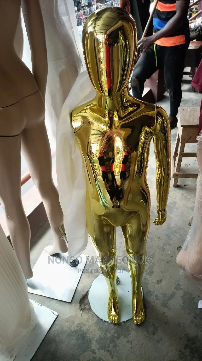 Gold Chrome Children Age 5 To 12 Years Display Mannequin