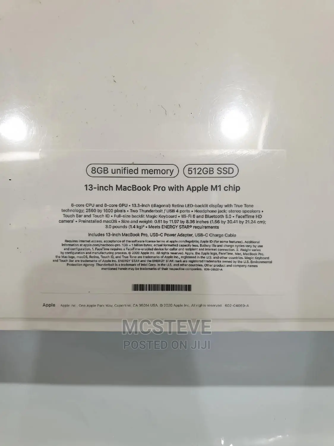 New Laptop Apple MacBook Pro 2020 8GB Apple M1 SSD 512GB