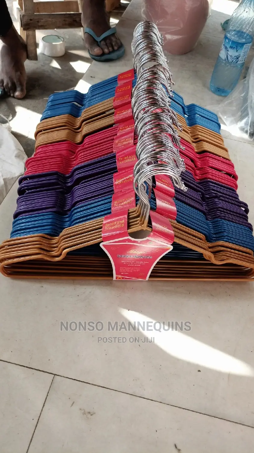 Coated Hangers Of Different Colors For Clothes Display