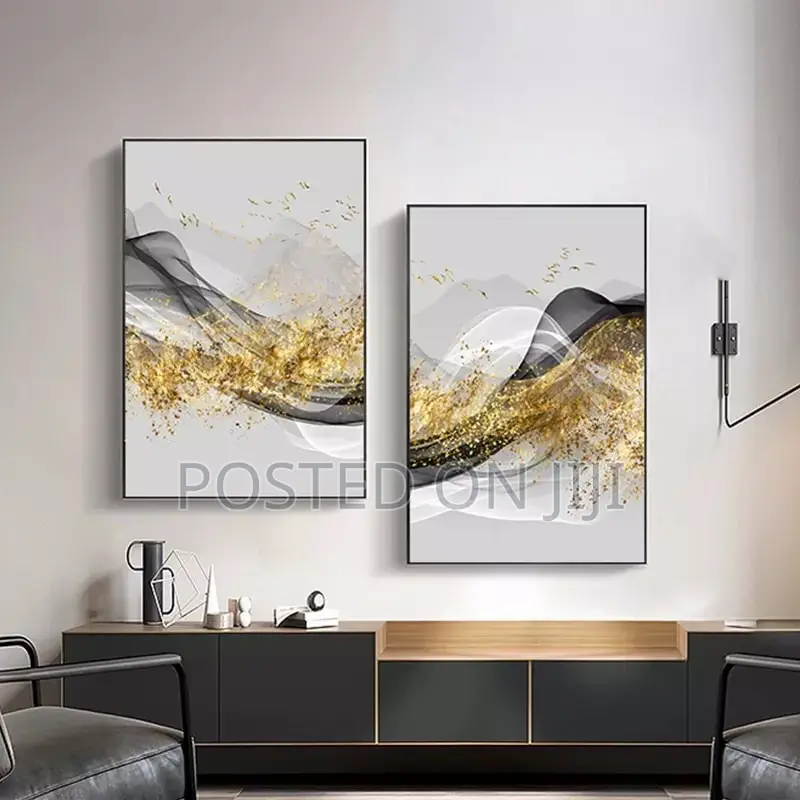 Abstract Golden Canvas Landscape