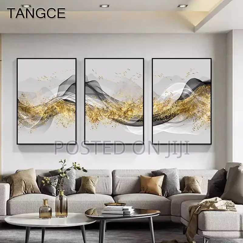 Abstract Golden Canvas Landscape