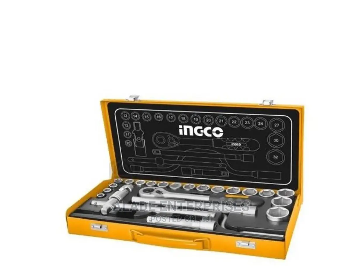 Ingco Socket Set 1/2′′ Chrome-vanadium 10-32mm 24pcs