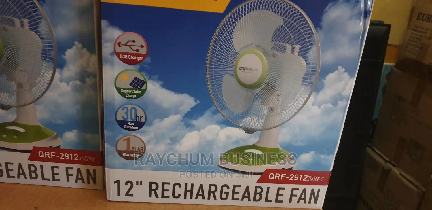 Qasa Table Rechargeable Fan 12inches Solar Friendly
