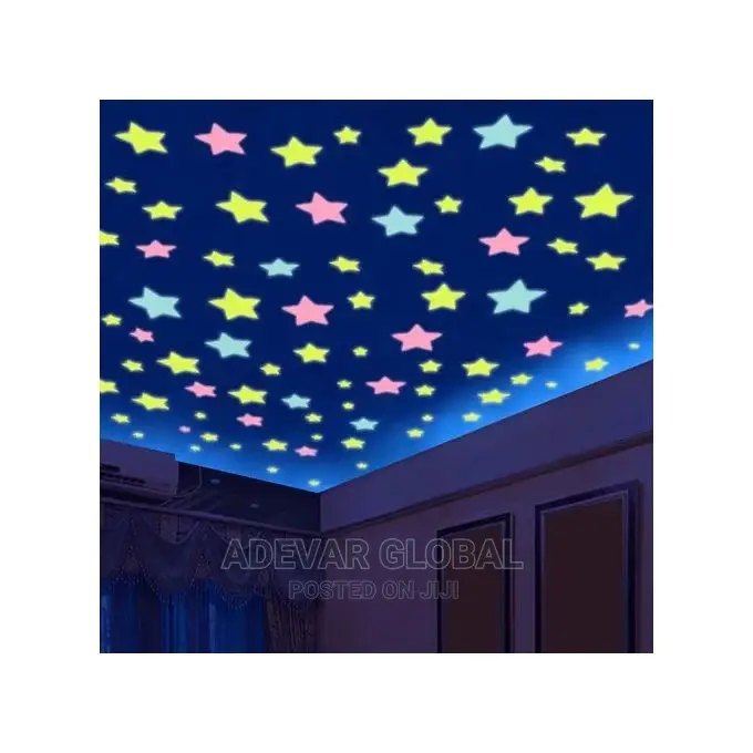 100pcs 3D Stars Glow in the Dark Wall Stickers Luminous