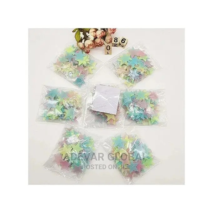 100pcs 3D Stars Glow in the Dark Wall Stickers Luminous