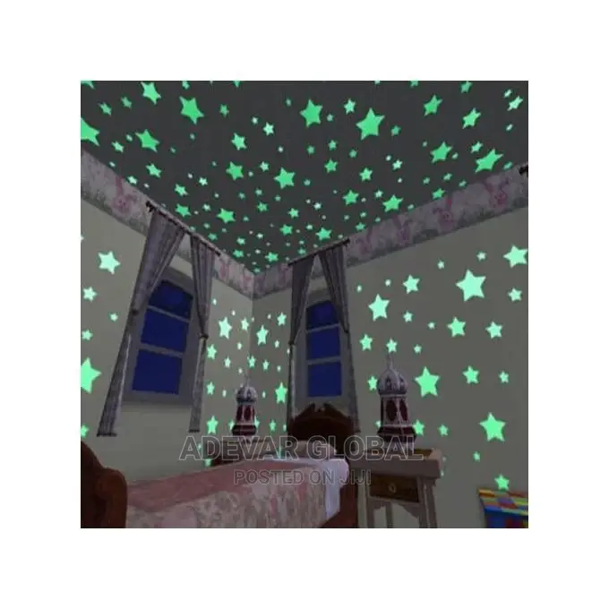 100pcs 3D Stars Glow in the Dark Wall Stickers Luminous