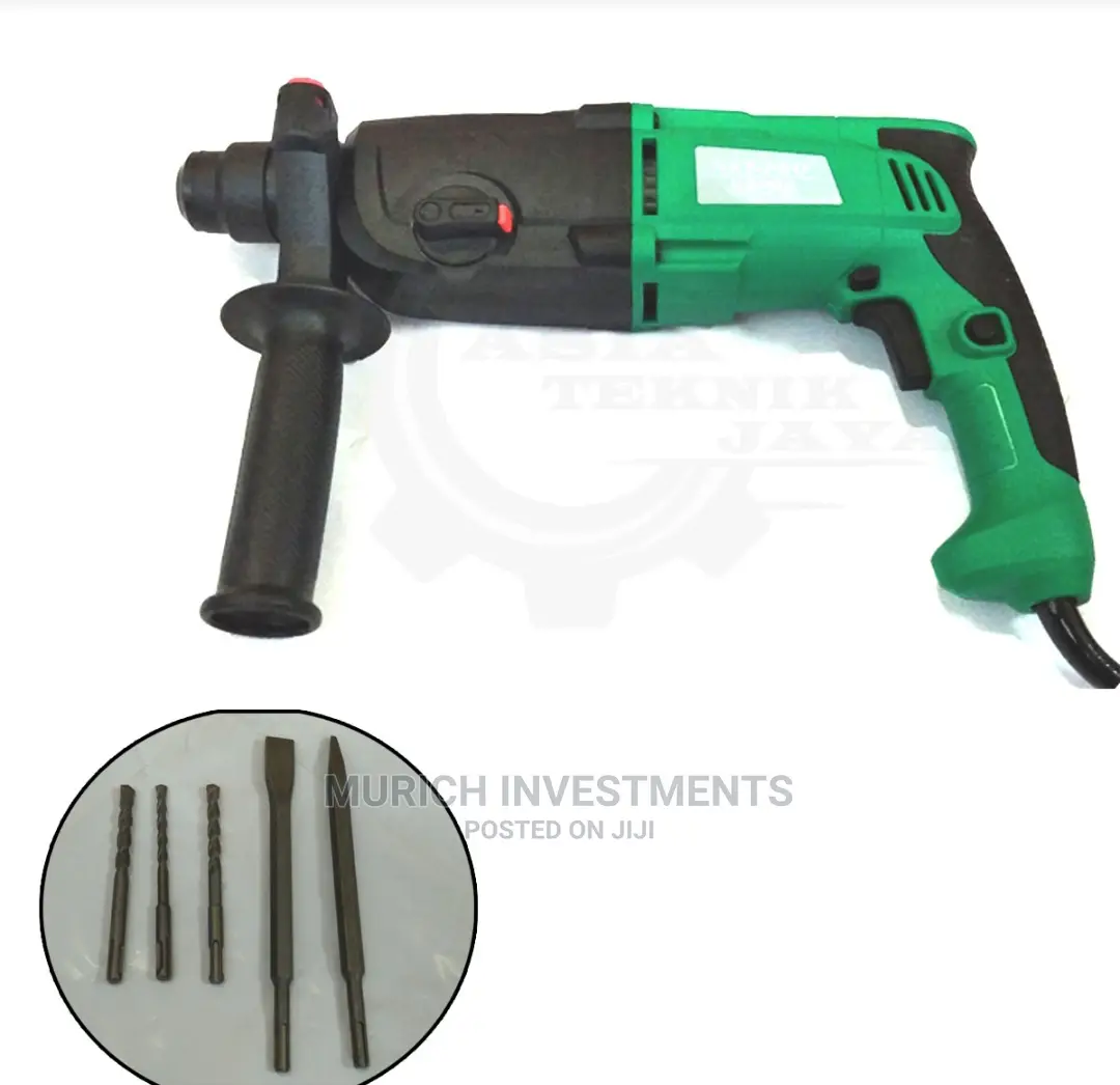 26mm Heavy Duty Reversible Rotary Hammer Drill With 5 Bits