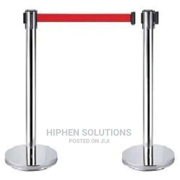 Stanchion Cont Retractable Barrier Posts-Belt Pole Queue